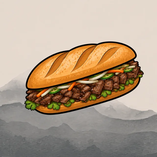 Bánh Mì Bò Xốt Tiêu Đen / Black Pepper Beef Banh Mi