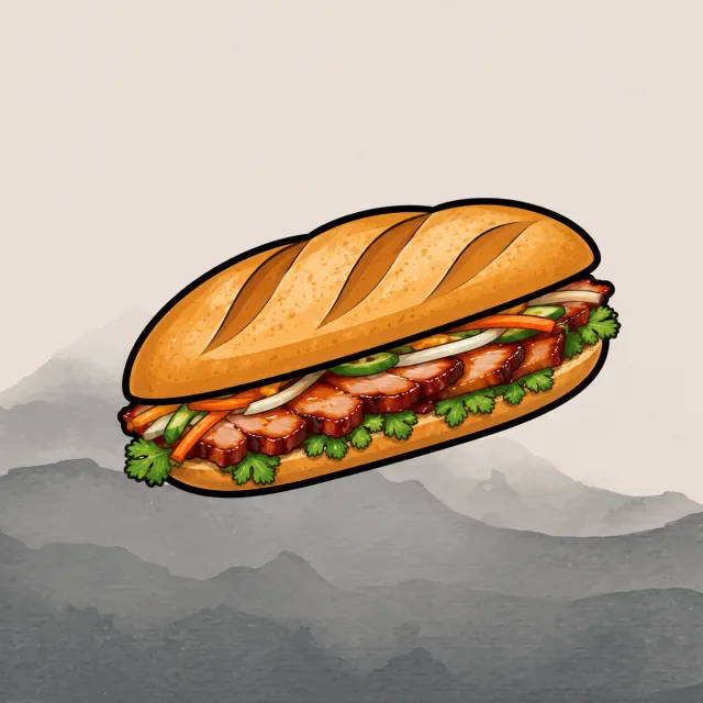 Bánh Mì Xá Xíu / BBQ Pork Banh Mi